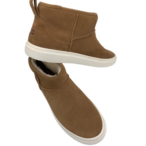 UGG Womens Size 10 US Alameda Mini Chestnut Suede & Shearling Booties U10658 - Picture 7 of 8